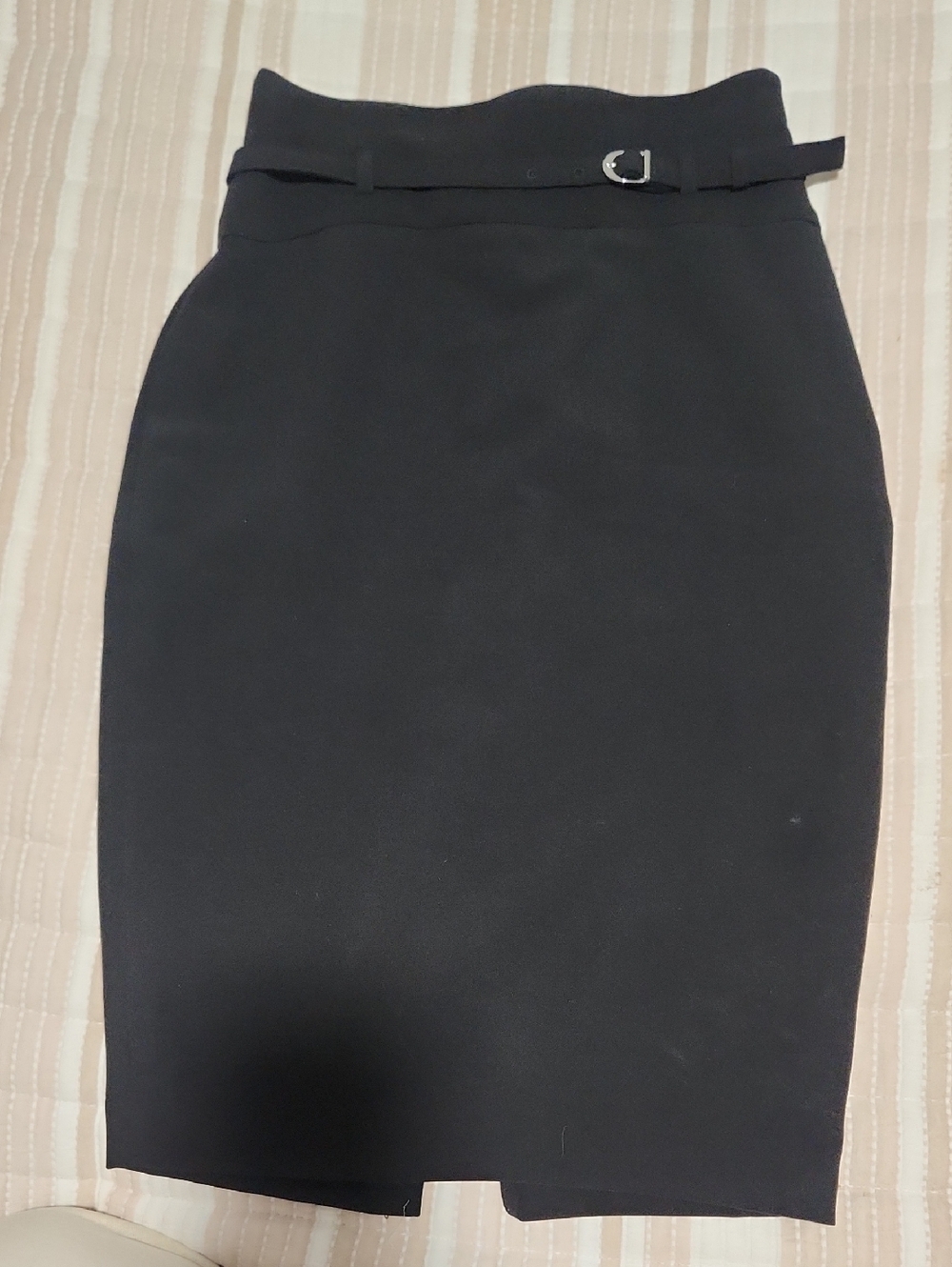 Express Black High-Waist Pencil Skirt with Slim Belt